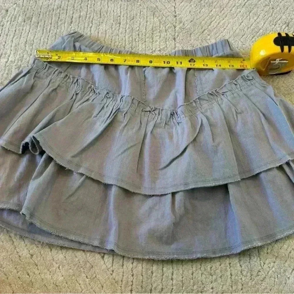 Kirious Los Angeles Ruffle Light Denim Blue Mini Skirt Y2K Size Small - Picture 4 of 4